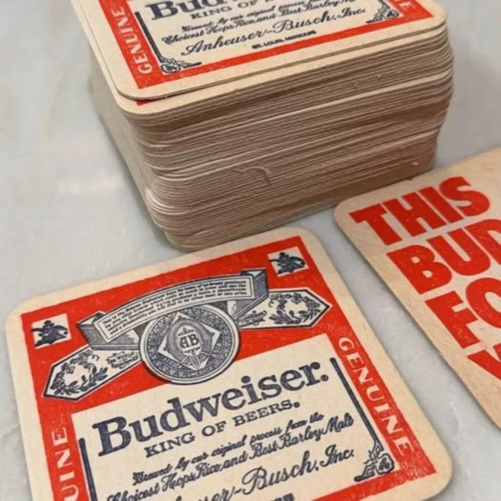 52 Vintage Budweiser Beer Coasters